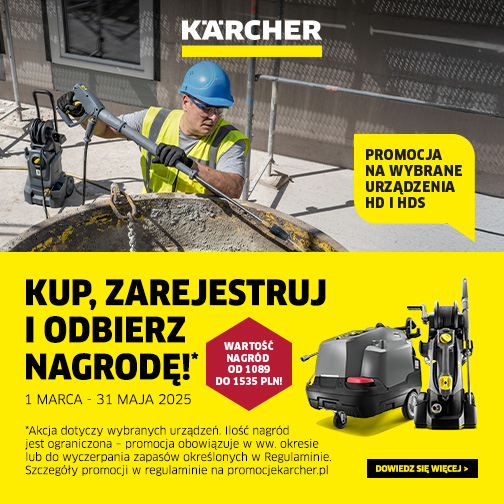 Promocja Karcher HD / HDS - Kup myjkę wysokociśnieniową, zarejestruj i odbierz dodatkowe akcesoria