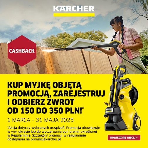 Promocja Karcher CASHBACK - Kup myjkę ciśnieniową, zarejestruj i odbierz zwrot na konto