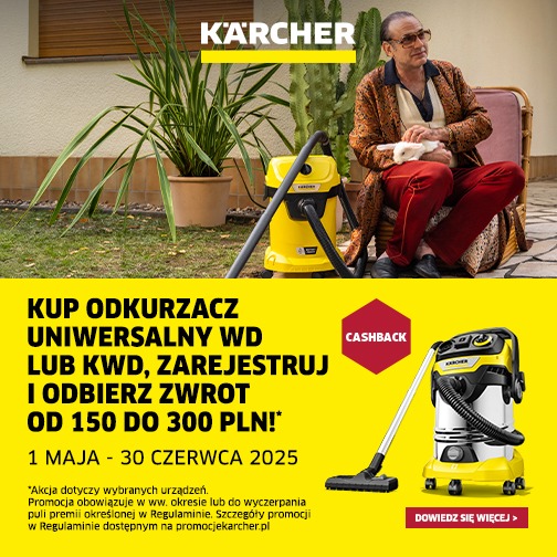 Promocja Karcher Cashback - Kup odkurzacz uniwersalny WD/KWD i odbierz zwrot na konto