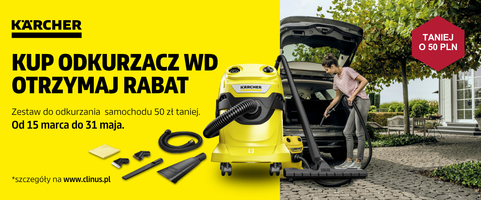 Promocja Karcher WD 6 P z zestawem akcesoriów do samochodu - top desktop