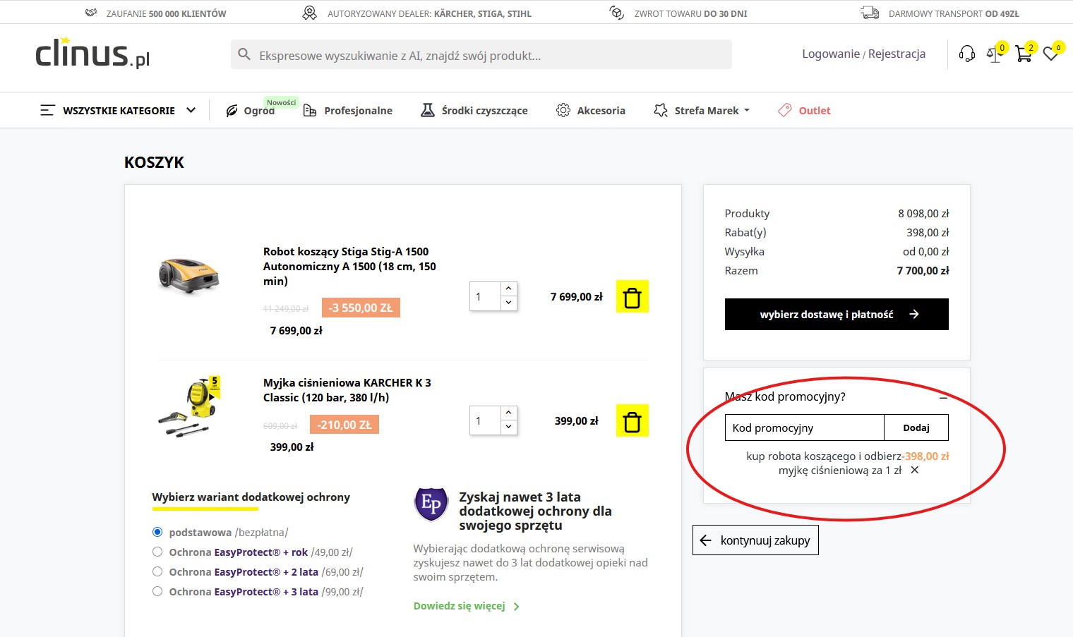 Kup robota STIGA i odbierz myjkę lub parownicę Kärcher za 1 zł