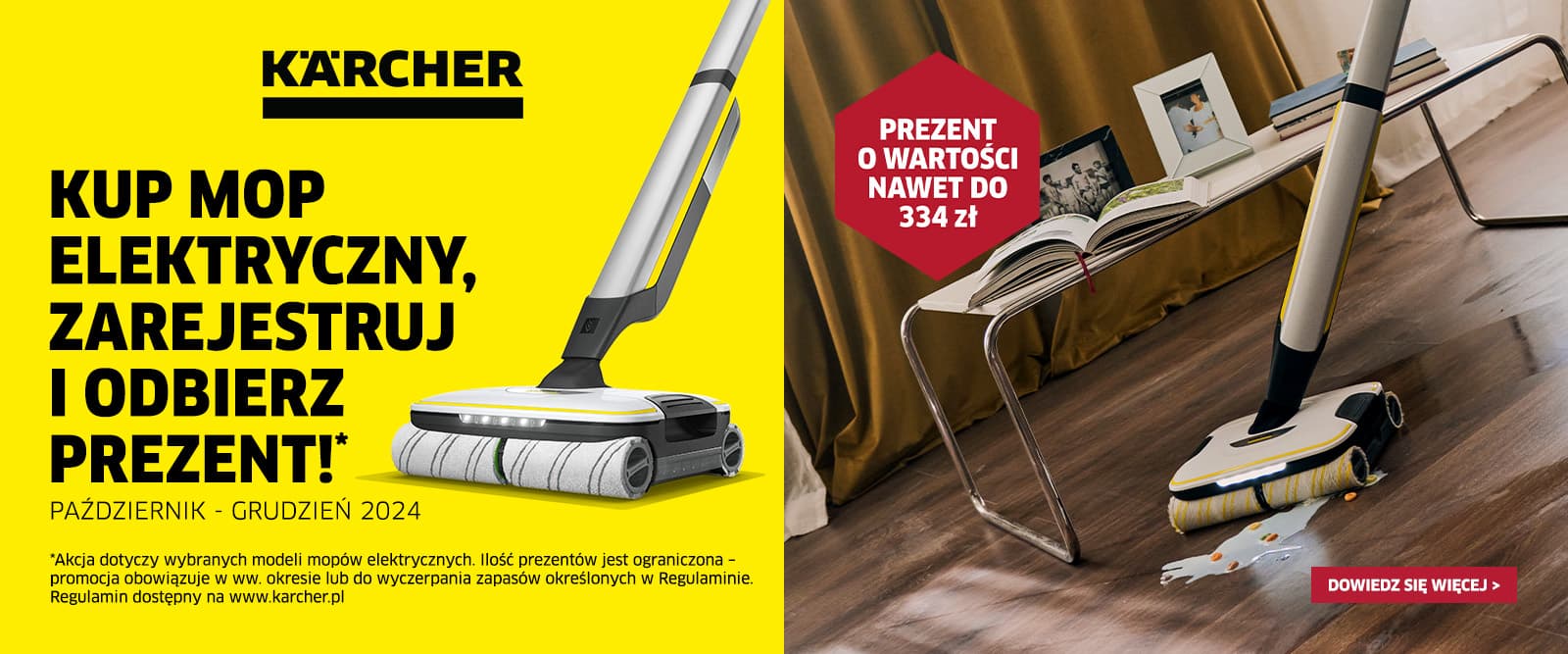 Promocja Karcher FC - Kup mop elektryczny, zarejestruj i odbierz prezent