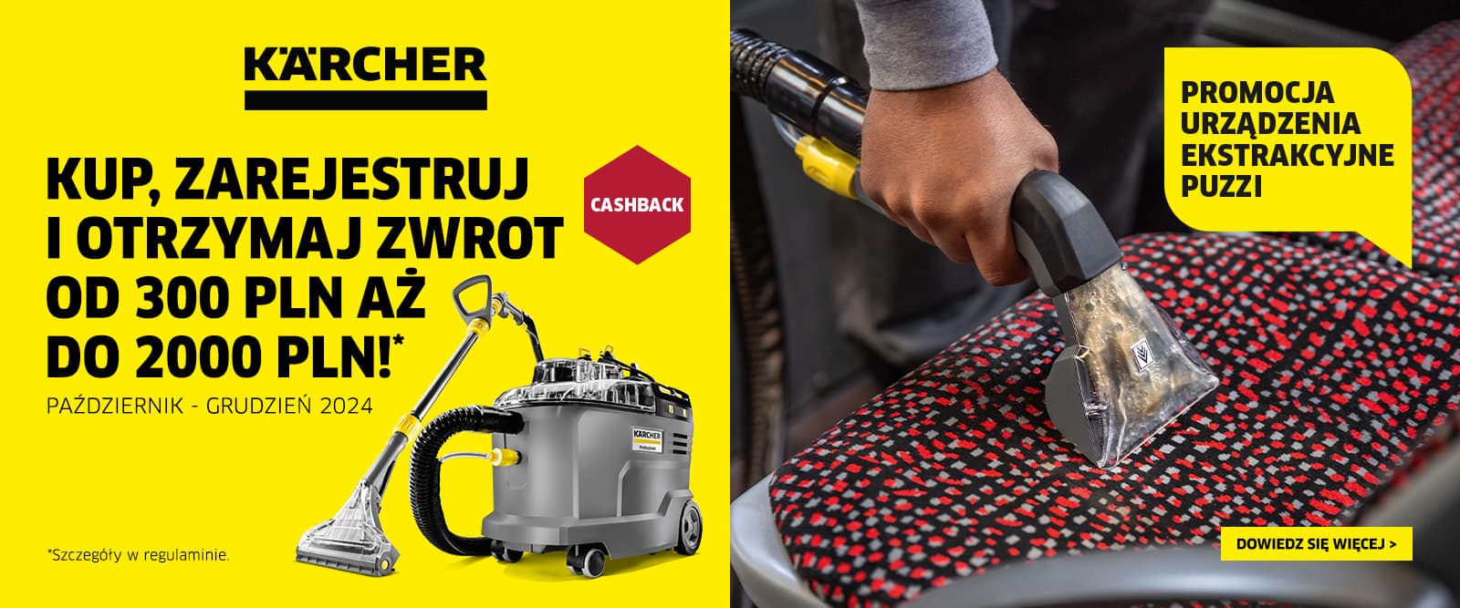 Promocja Karcher Puzzi - Kup odkurzacz piorący, zarejestruj i odbierz CASHBACK