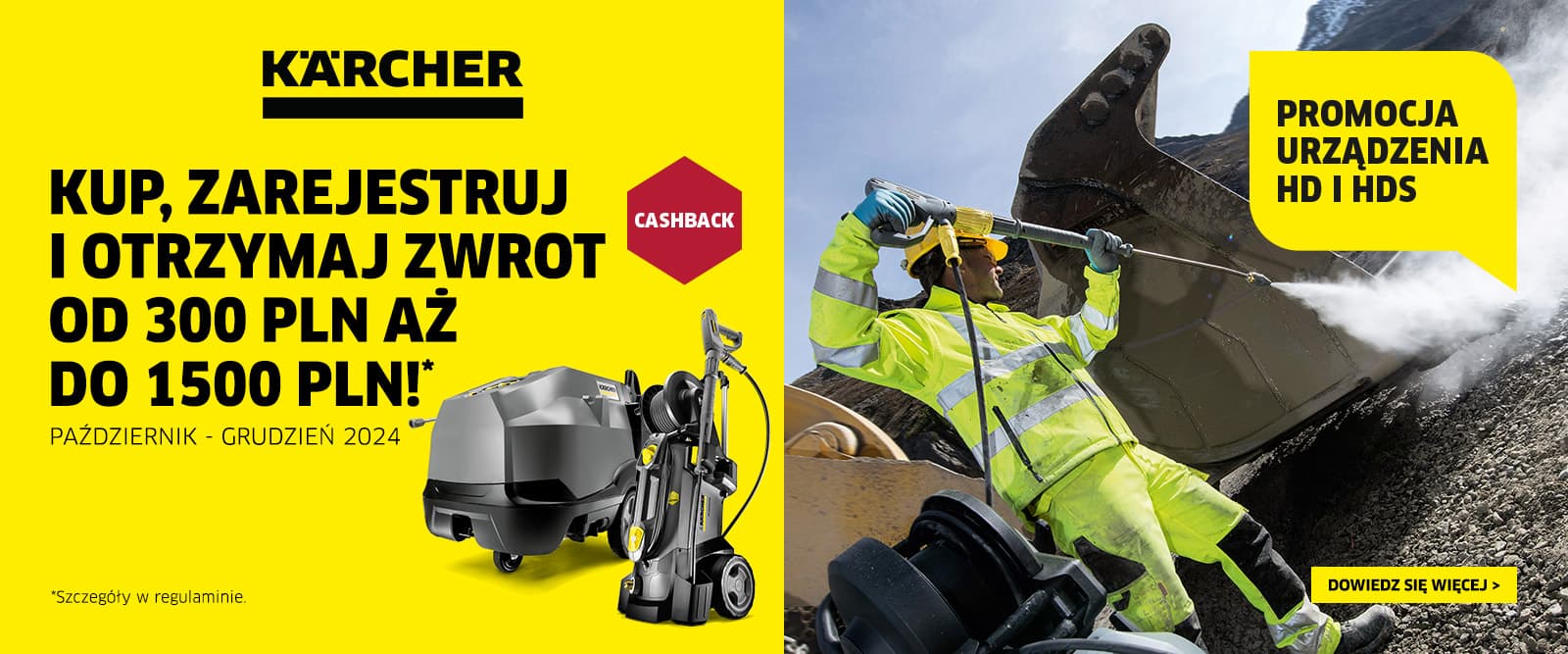 Promocja Karcher HDS i HD - Kup profesjonalną myjkę, zarejestruj i odbierz CASHBACK