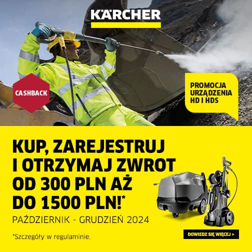 Promocja Karcher HDS i HD - Kup profesjonalną myjkę, zarejestruj i odbierz CASHBACK