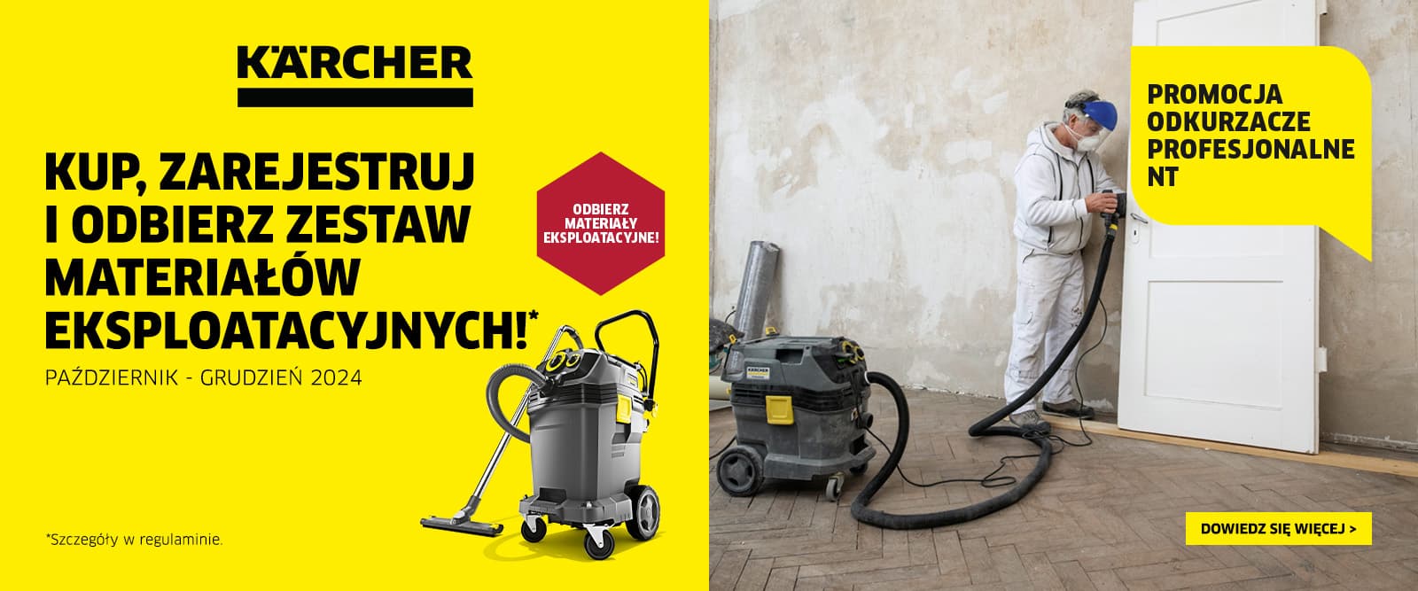 Promocja Karcher NT - Kup odkurzacz i odbierz zestaw materiałów eksploatacyjnych!