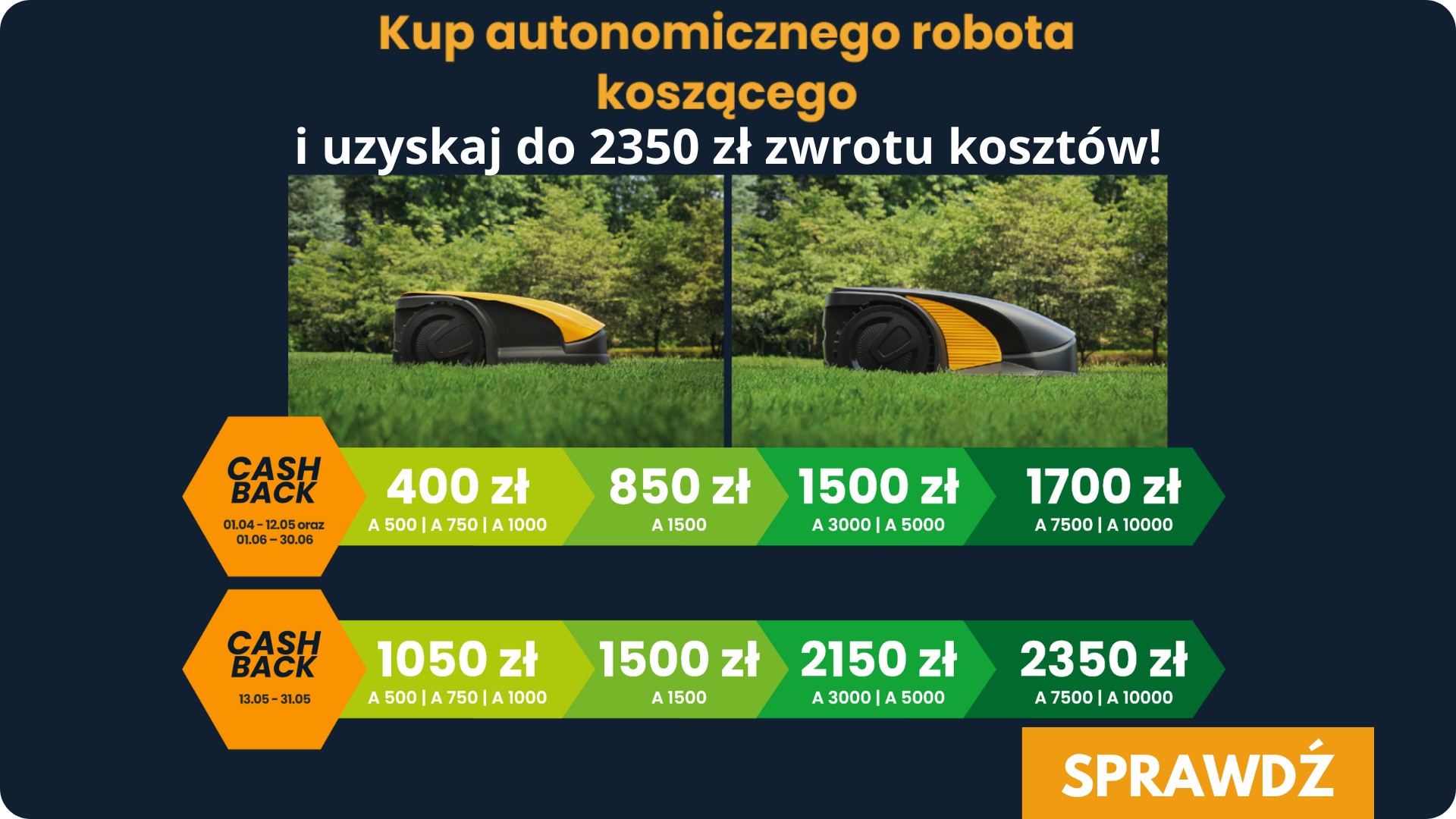 STIGA Cashback - Kup autonomicznego robota koszącego i odbierz nawet 2350 zł zwrotu
