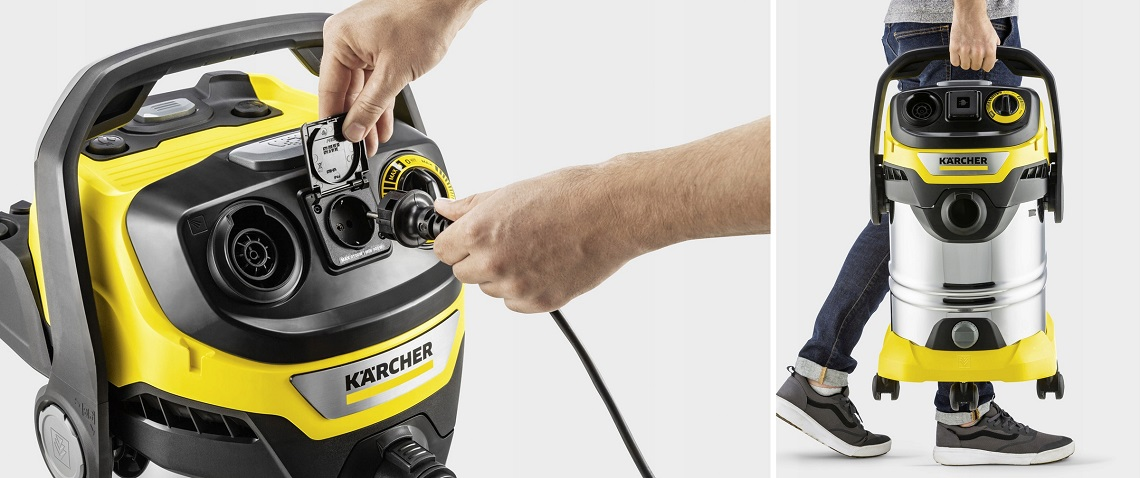 Aktywne gniazdo do podłączania elektronarzędzi w odkurzaczu Karcher