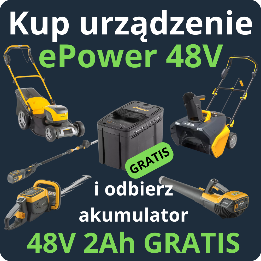 Promocja Stiga - Kup urządzenie Stiga ePower 48V i odbierz dodatkowy akumulator GRATIS!