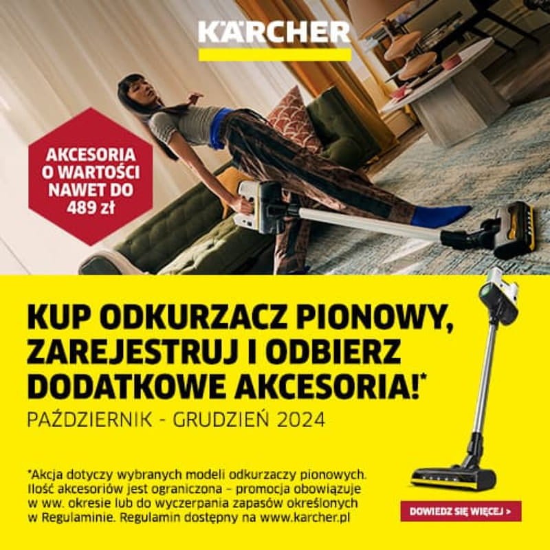 Promocja Karcher VC - Kup odkurzacz pionowy, zarejestruj i odbierz prezent