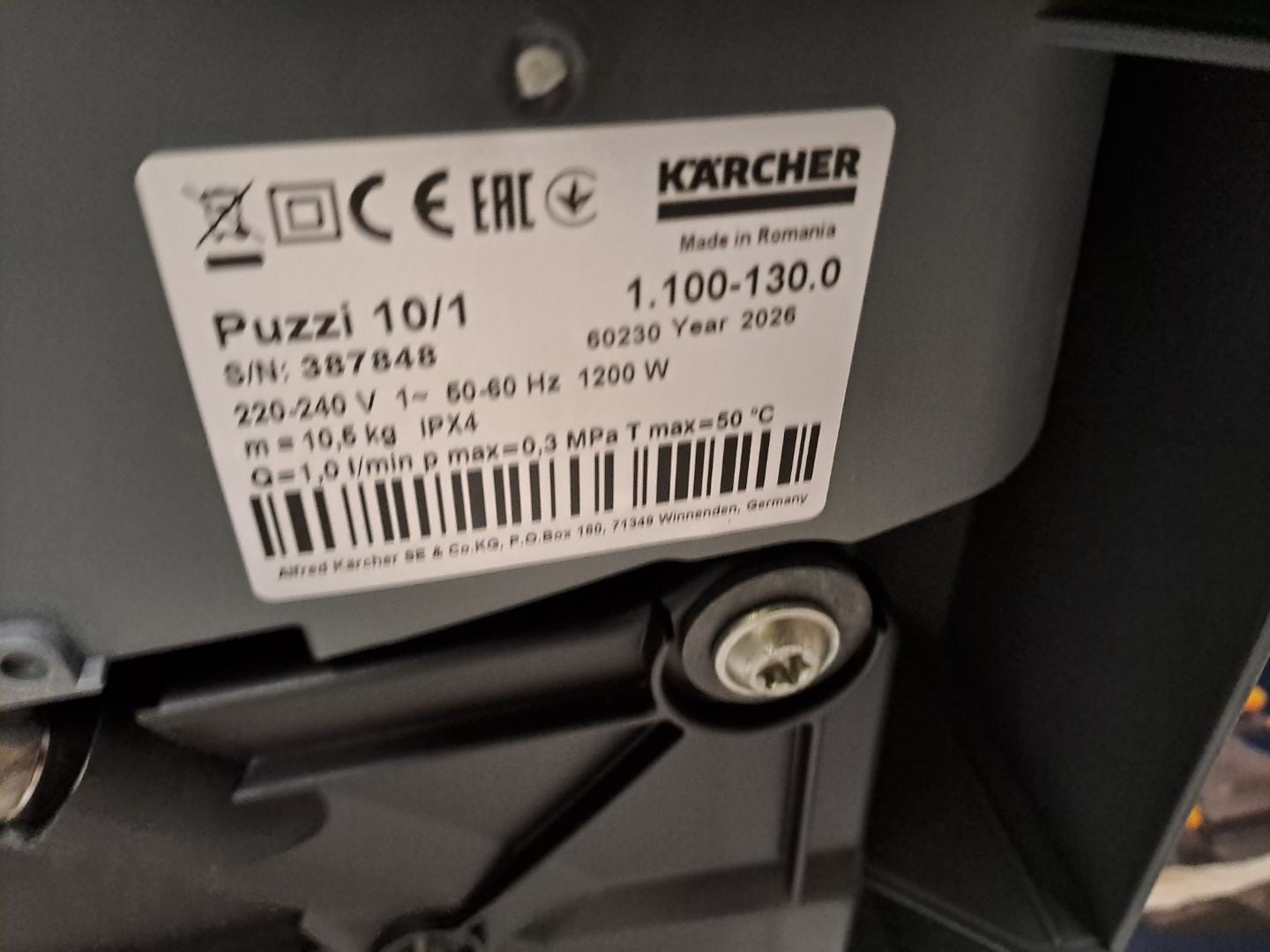 Odkurzacz Piorący KARCHER PUZZI 10/1 1.100-130.0 - OUTLET