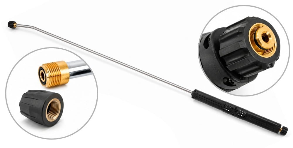 Lanca do myjki 1200mm gięta JetLance Classic HW INOX M22F - M18M 250bar 150°C do myjek z podgrzewaniem wody
