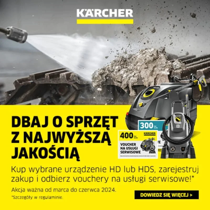 Promocja Karcher - Kup profesjonalną myjkę ciśnieniową Karcher i odbierz Voucher serwisowy Promocja Karcher - Kup profesjonalną myjkę ciśnieniową Karcher i odbierz Voucher serwisowy