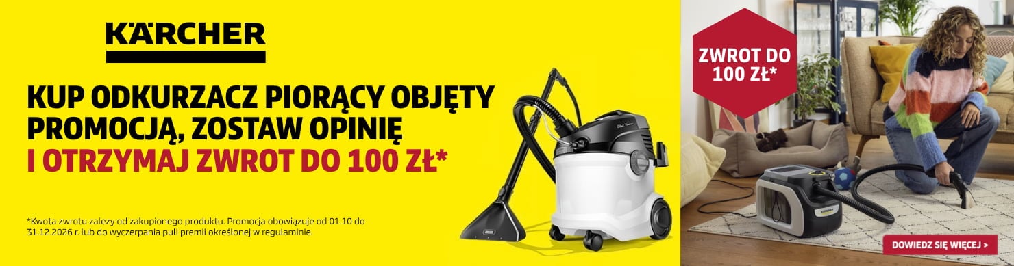 Kup odkurzacz piorący, zostaw opinię i otrzymaj zwrot do 100 zł!
